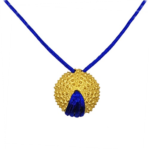 BRASS SEA URCHIN WITH BLUE....