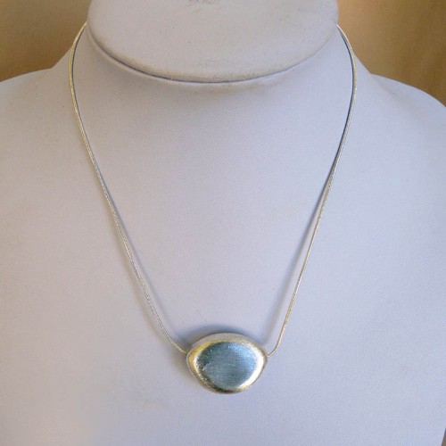 SILVER-PLATED PEBBLE WITH....