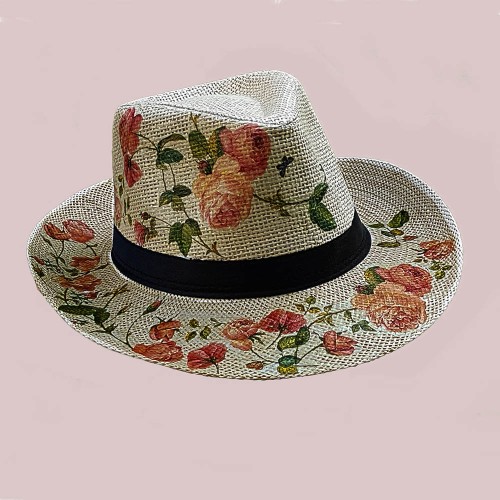 VINTAGE HAT WITH ROSES.